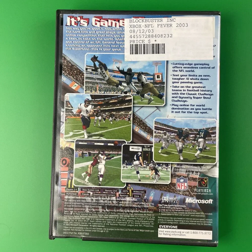 Original Xbox Sports Video Game Lot NLF Fever 2003 Fifa World Cup 2002 Rugby 06